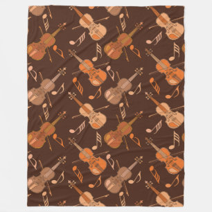 Couverture Polaire Notes musicales de violons à la ligne