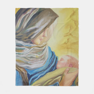 Couverture Polaire Notre Dame du Silence tenant le bébé Jésus