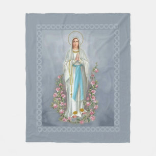 Couverture Polaire Notre Madame des roses de Vierge Marie de chapelet
