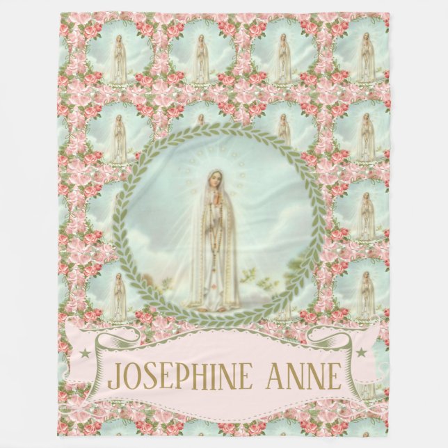 Couverture Polaire Notre Madame des roses nommés de rose de bannière (Devant)