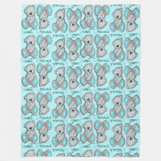 Couverture Polaire Nounours Doux Rêves Teddy-cyan