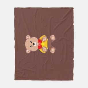 Couverture Polaire Nounours Ourson à nœud papillon
