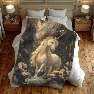 Couverture Polaire Nourriture Brown vintage et rose Unicorne