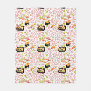 Couverture Polaire Nourriture japonaise : Motif 2 de sushi