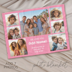 Couverture Polaire Nous aimons Ajouter un nom - Collage de photos ave