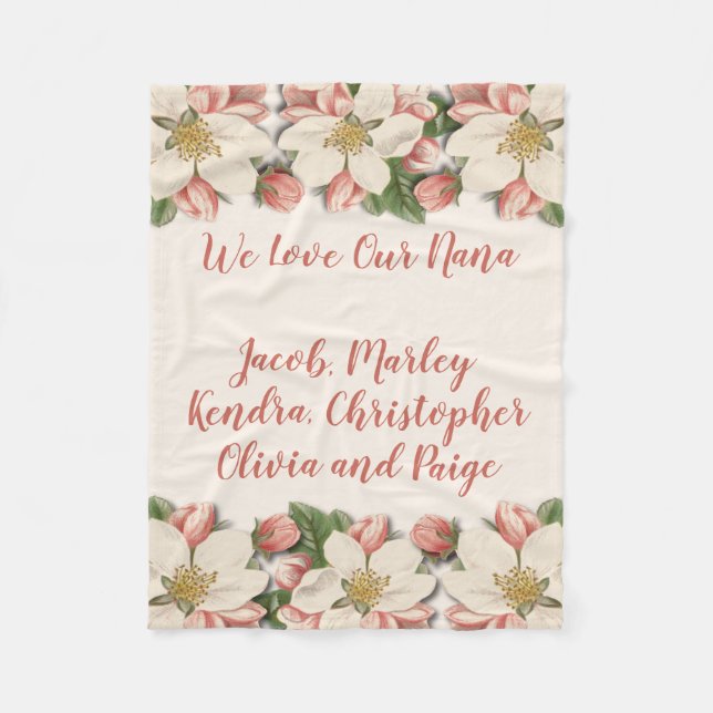 Couverture Polaire Nous aimons notre Nana, maman, fleur de cru de (Devant)