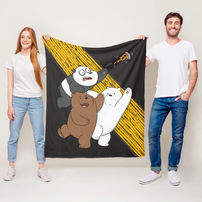 Couverture Polaire Nous Ours Nus - Dernière tranche de pizza (En situation)