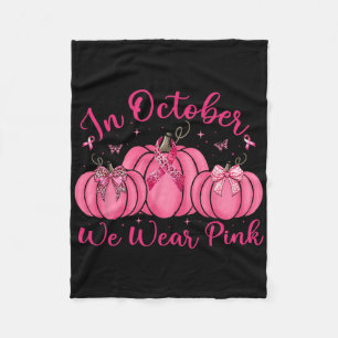 Couverture Polaire Nous Portons Pink Ribbon Citrouille Halloween Canc
