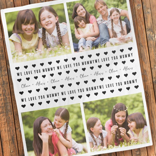 Couverture Polaire Nous t'aimons Maman Noms des enfants Photo Keepsak (Créateur téléchargé)