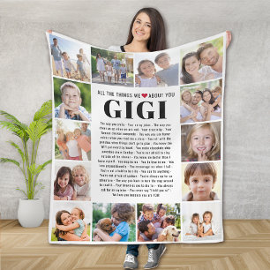 Couverture Polaire Nous Vous Aimons Gigi Multi Photo Collage Keepsaké