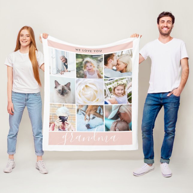 Couverture Polaire Nous Vous Aimons Grand-Mère Personnalisé Cadeau Ph (En situation)