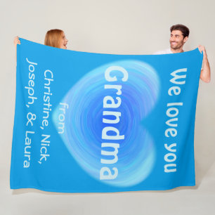 Couverture Polaire Nous vous aimons le jour du grand-parent bleu de