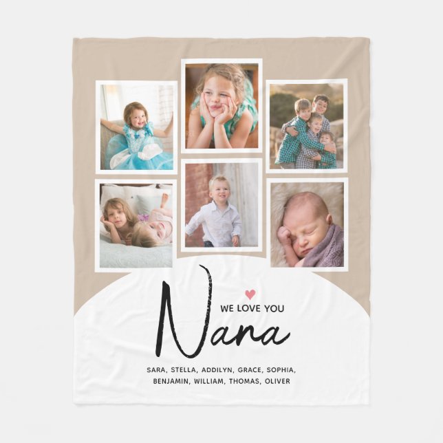 Couverture Polaire Nous Vous Aimons Nana 6 Photos Tan Moderne (Devant)