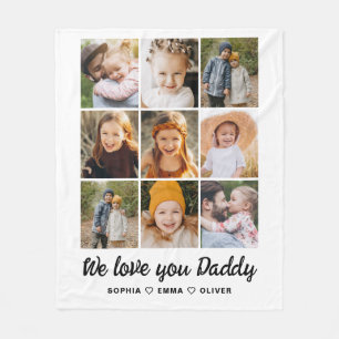 Couverture Polaire Nous vous aimons Papa Photo Instagram Collage