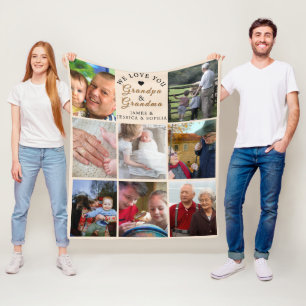Couverture Polaire Nous vous aimons Papi et Mamie - 8 photos personna