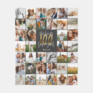 Couverture Polaire Nouveau 100e anniversaire multi photo script cadea