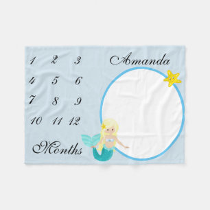 Couverture Polaire Nouveau bébé Jalon Mermaid Keepsaké photo