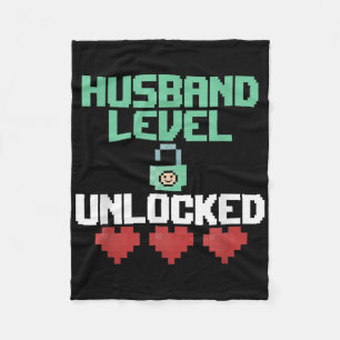 Couverture Polaire Nouveau Mari Niveau Déverrouillé Juste Marié Gamer