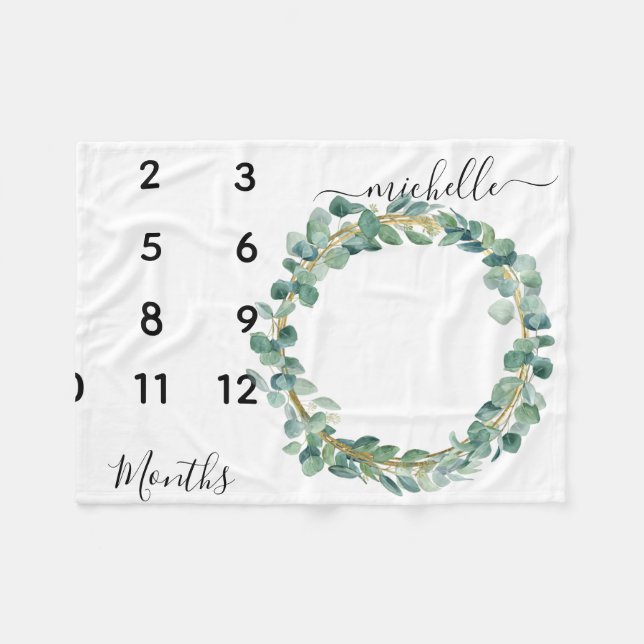 Couverture Polaire Nouvel enfant Jalon Eucalyptus Feuilles de la cour (Devant (Horizontal))