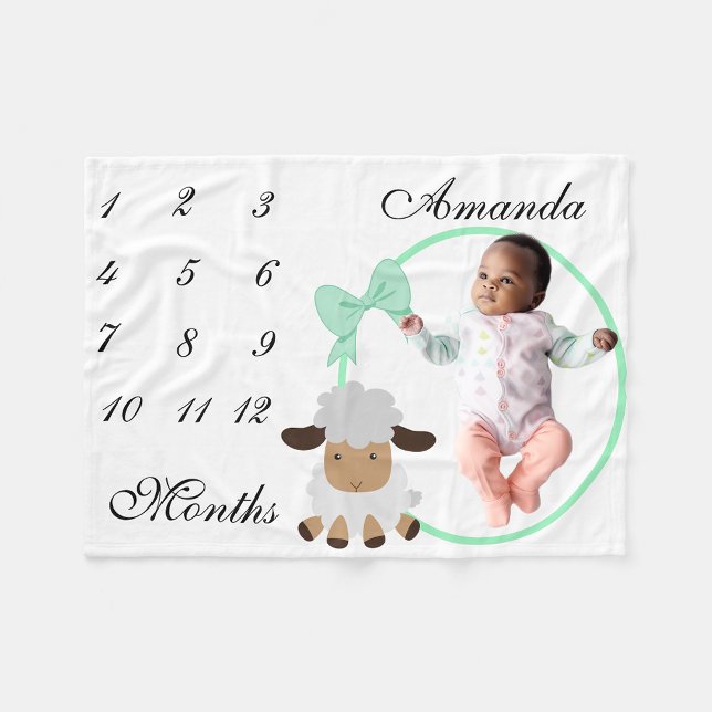 Couverture Polaire Nouvel enfant Jalon Vert Garçon Agneau fille bébé (Créateur téléchargé)