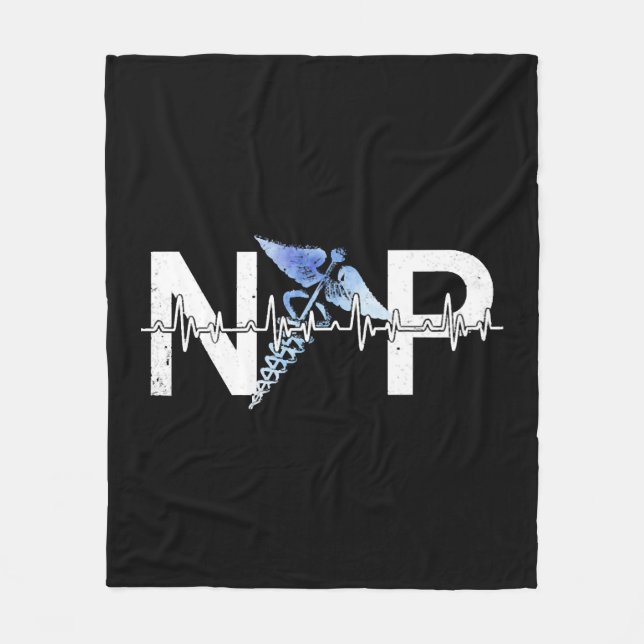 Couverture Polaire Np Heartbeat Nurse Praticien Certifié Infirmière (Devant)