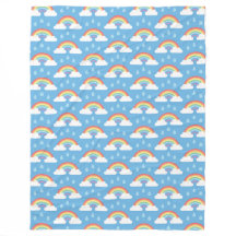 Nuages de pluie arc-en-ciel sur bleu