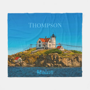 Couverture Polaire Nubble Lighthouse Maine Nautical Personnalisé