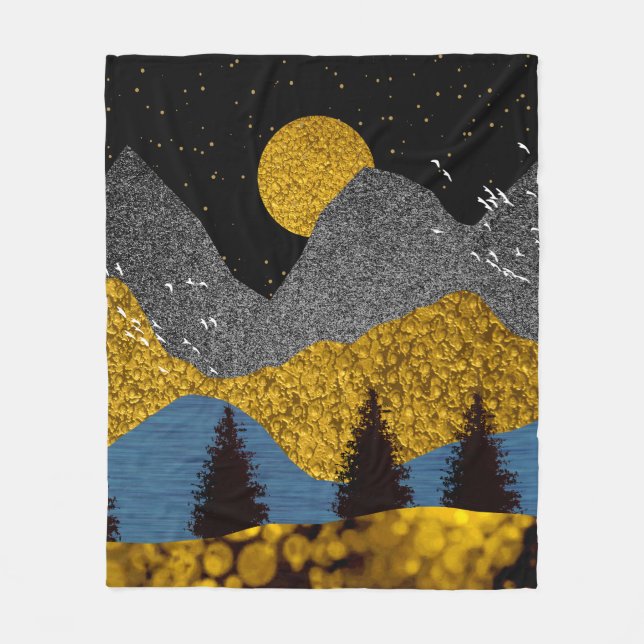 Couverture Polaire Nuit dorée (Devant)