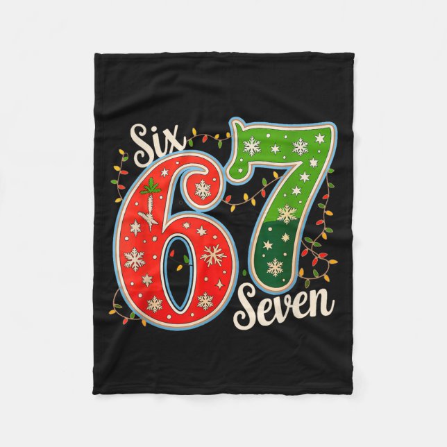 Couverture Polaire Number 67 Funny Six Seven 6 7 Meme Christmas Light (Devant)