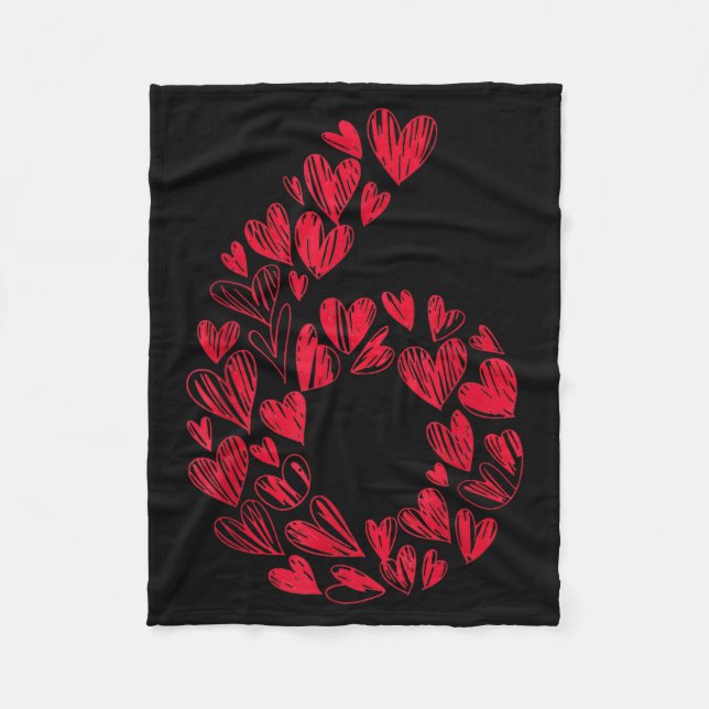 Couverture Polaire Number 6 - Cute Six Seven Hearts Matching 67 Valen (Devant)