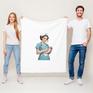 Couverture Polaire Nurse Holding Newborn – Gentle Care Medical Design