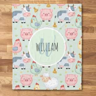 Couverture Polaire Nurserie de jolis animaux de ferme
