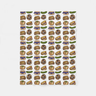 Couverture Polaire NYC Jewish Deli Foods Bagel Reuben Blintz Knish