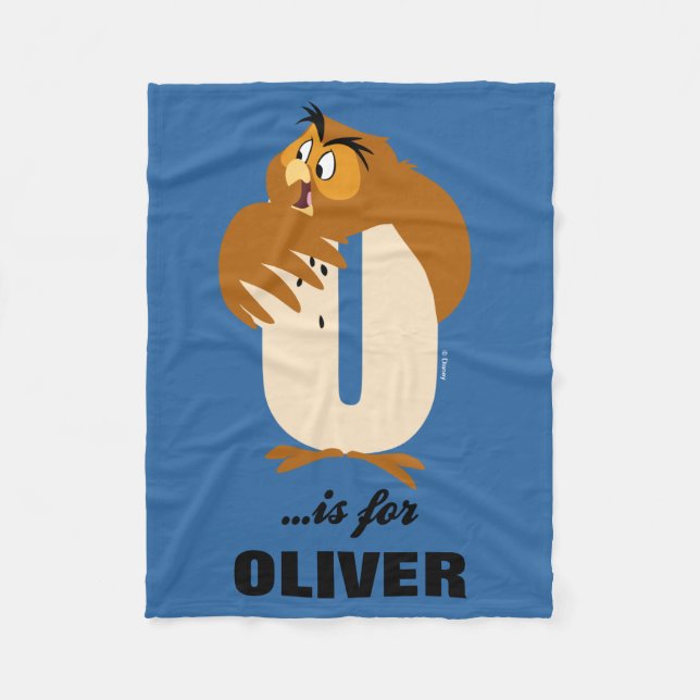 Couverture Polaire O est pour Owl| Ajouter votre nom (Devant)