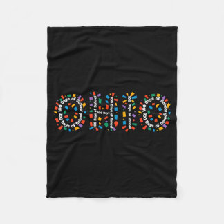 Couverture Polaire O-h-i-o Funny 100th Day Of School Ohio Midwestern