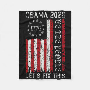 Couverture Polaire Obama Drapeau Vintage Rétro Patriotique 2028 Polit