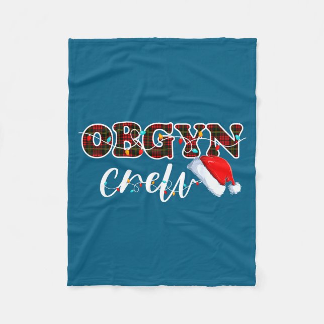 Couverture Polaire Obgyn Crew Christmas Lights Santa Hat  (Devant)