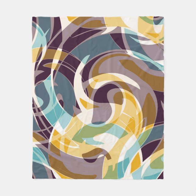 Couverture Polaire objets géométriques Abstraits graffiti grunge effe (Devant)