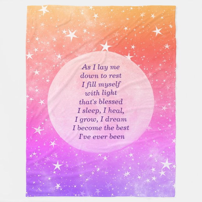 Couverture Polaire Obtenez bien Dormir conception de bénédiction (Devant)