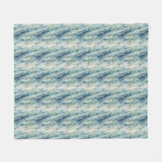 Couverture Polaire Océan Aquarelle Abstrait Esthétique Bleu Côté Mer