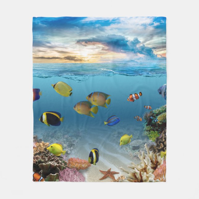 Couverture Polaire Océan Corail Reef Poisson tropical (Devant)