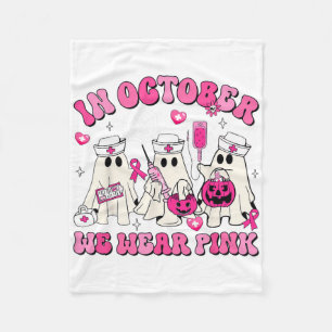 Couverture Polaire Octobre Nous Portons Pink Nurse Fantôme Halloween