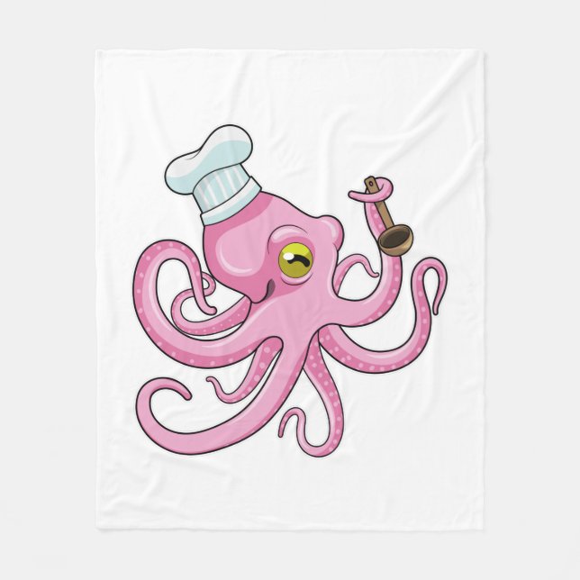 Couverture Polaire Octopus comme cuire avec cuillère en bois (Devant)