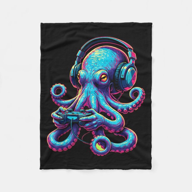 Couverture Polaire Octopus Gaming Animal Video Games Funny Octopus  (Devant)