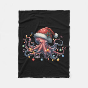 Couverture Polaire Octopus Père Noël illuminations de Noël Océan Octo