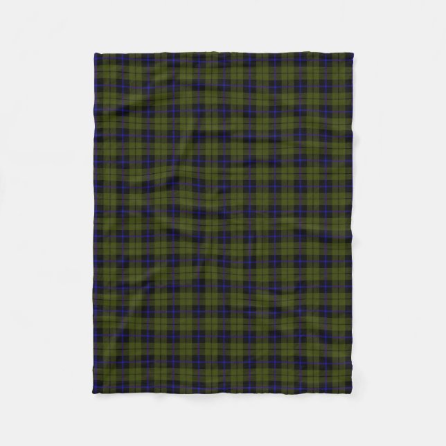 Couverture Polaire Odee armée vert plaid noir bleu strié (Devant)