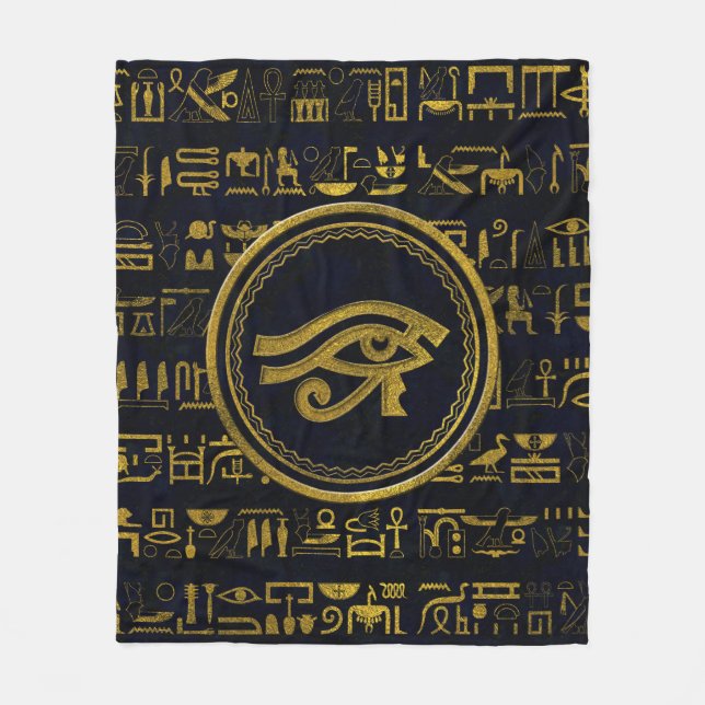 Couverture Polaire Oeil égyptien d'or de Horus - Wadjet (Devant)