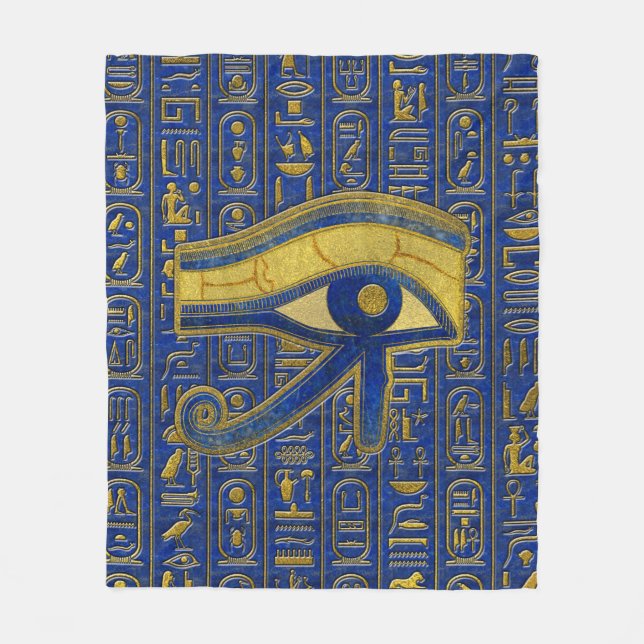 Couverture Polaire Oeil égyptien d'or de lazulite de Horus - de (Devant)