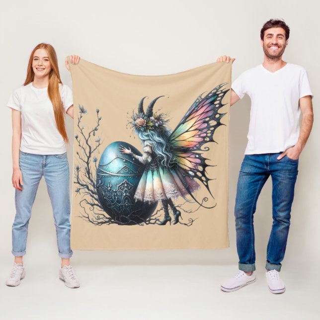 Couverture Polaire Œuf de dragon féerique (En situation)