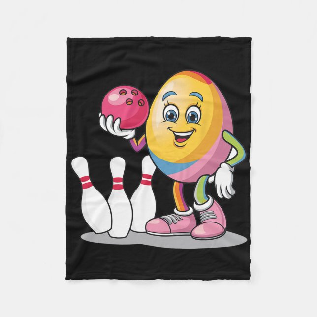 Couverture Polaire Oeuf de Pâques Costume coloré Joueur de bowling Éq (Devant)